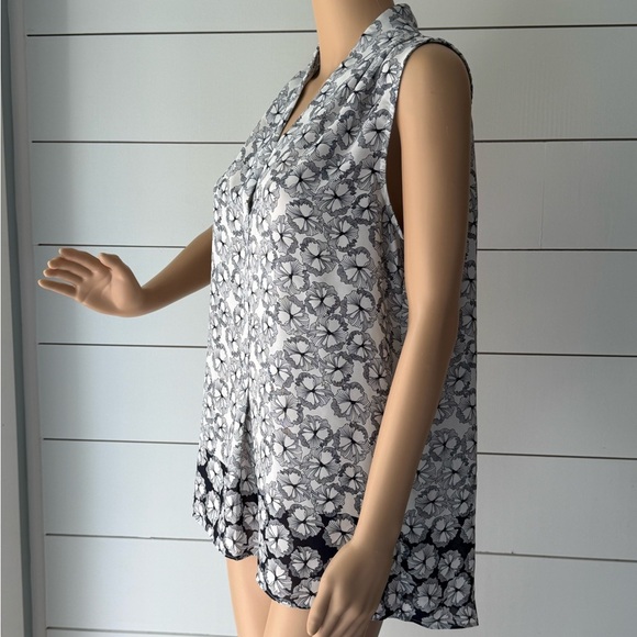 Shelli Segal Floral Black and White Women's Top Sz S - Picture 5 of 12